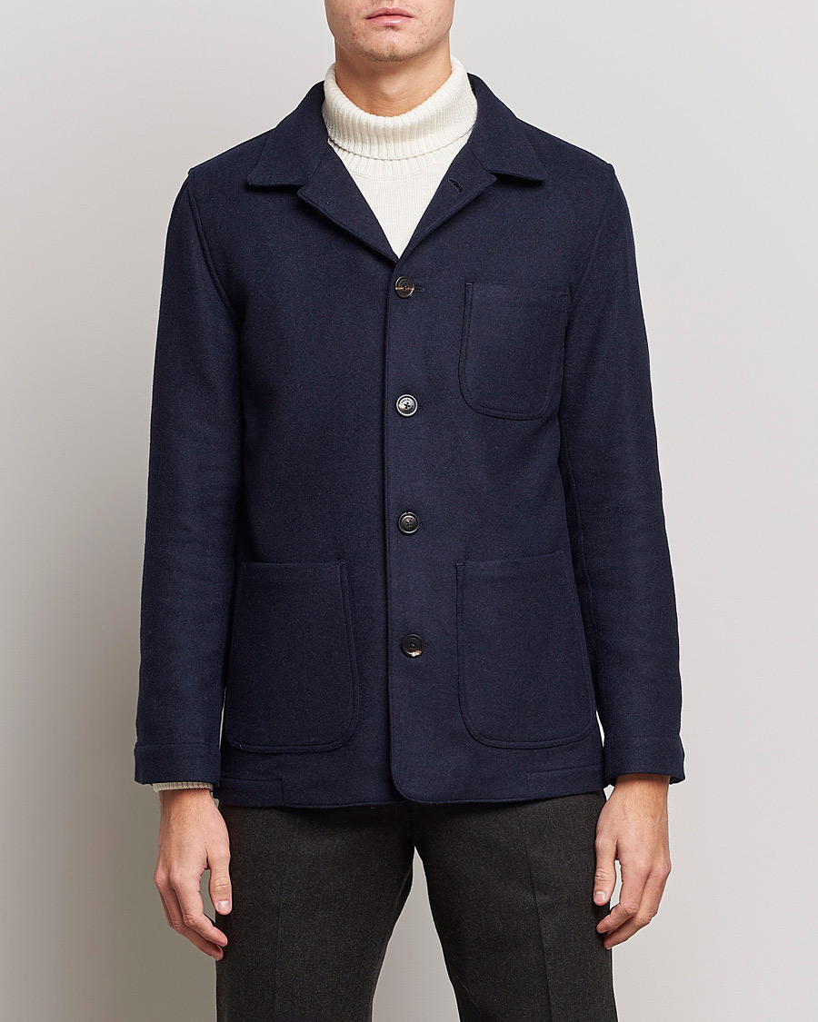 Homme | Chemises | Lardini | Wool/Cashmere Shirt Jacket Navy