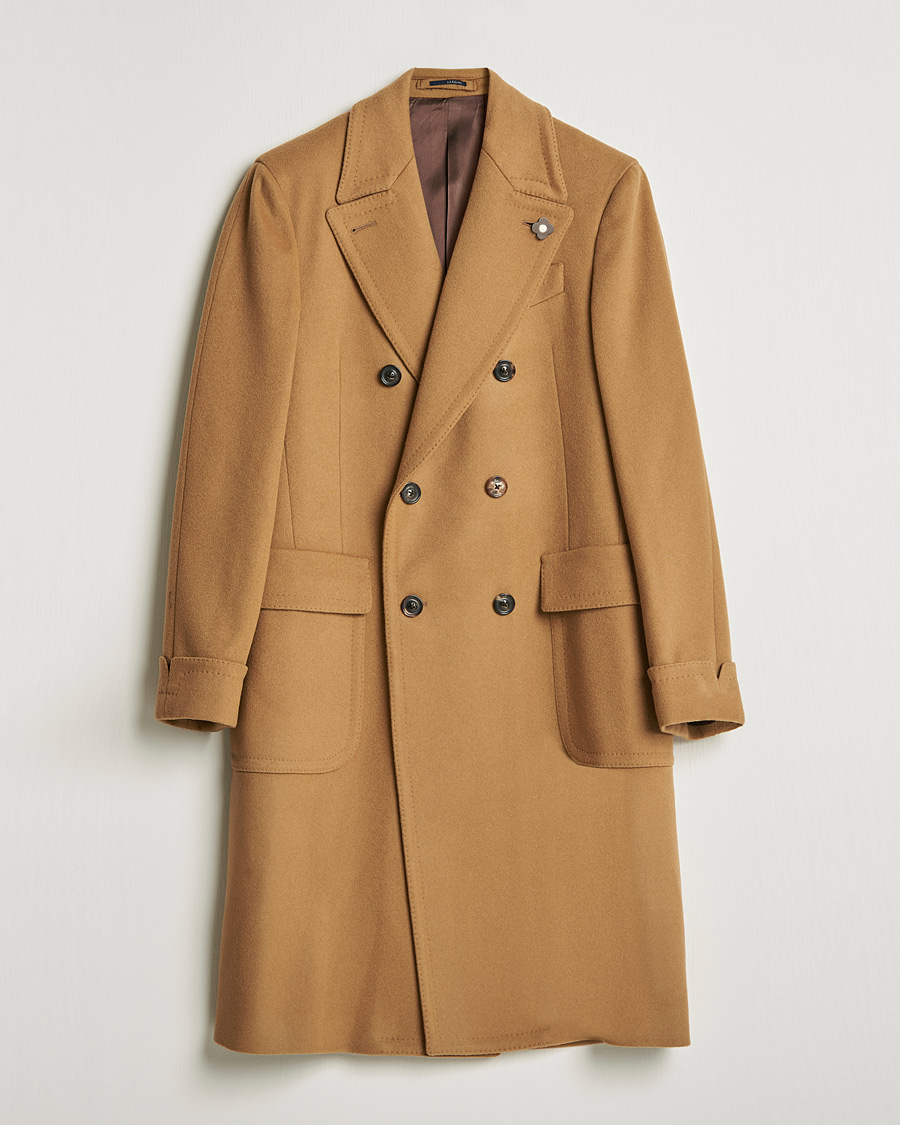 Homme | Manteaux Et Vestes | Lardini | Ulster Double Breasted Wool Coat Camel