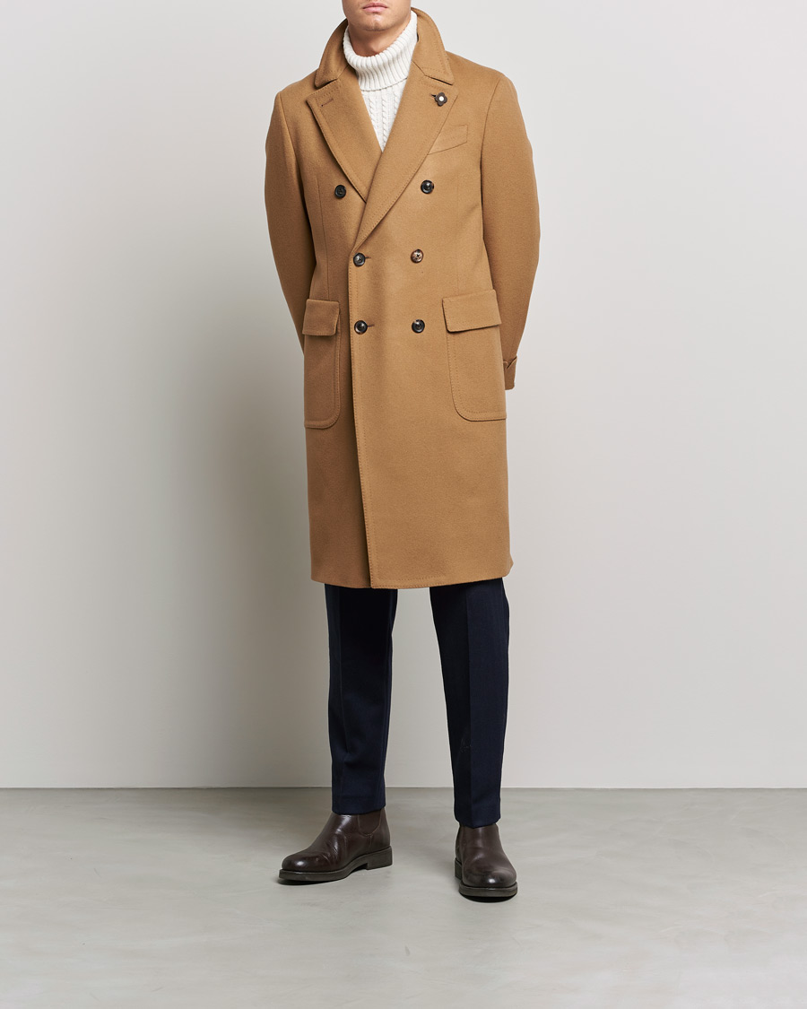 Homme | Manteaux Et Vestes | Lardini | Ulster Double Breasted Wool Coat Camel
