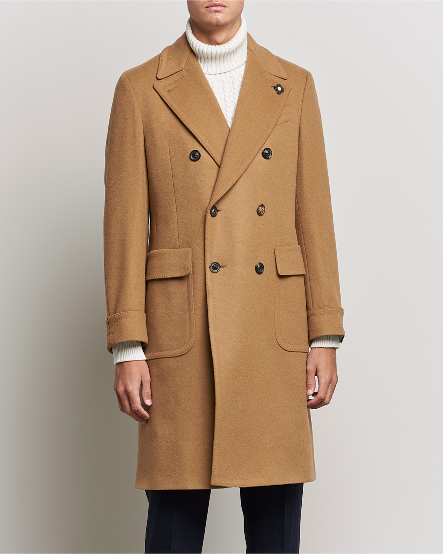 Homme | Manteaux Et Vestes | Lardini | Ulster Double Breasted Wool Coat Camel
