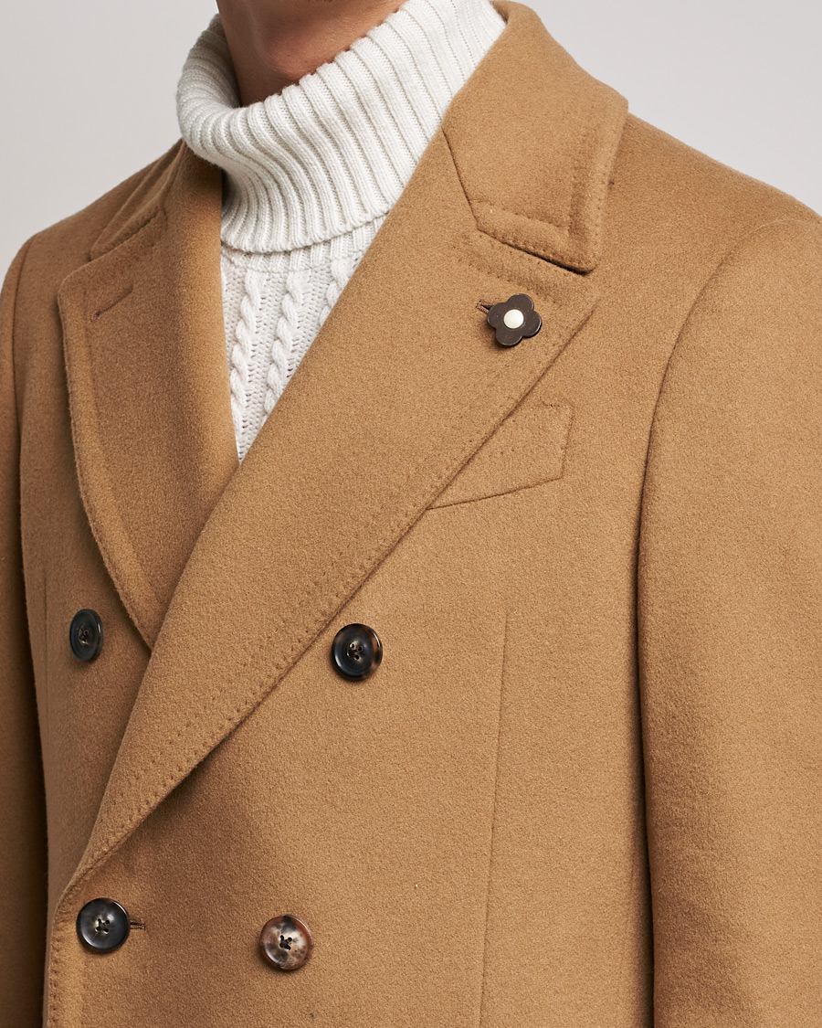 Homme | Manteaux Et Vestes | Lardini | Ulster Double Breasted Wool Coat Camel