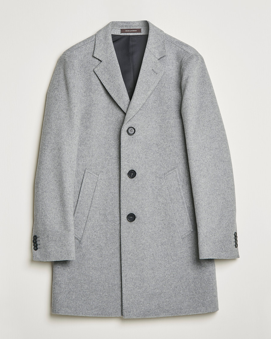Heren | Jassen | Oscar Jacobson | Storvik Wool/Cashmere Coat Light Grey