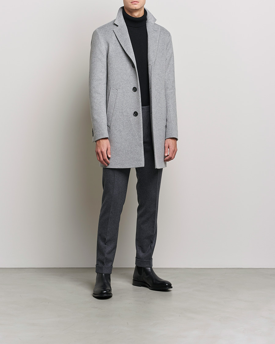 Heren | Jassen | Oscar Jacobson | Storvik Wool/Cashmere Coat Light Grey