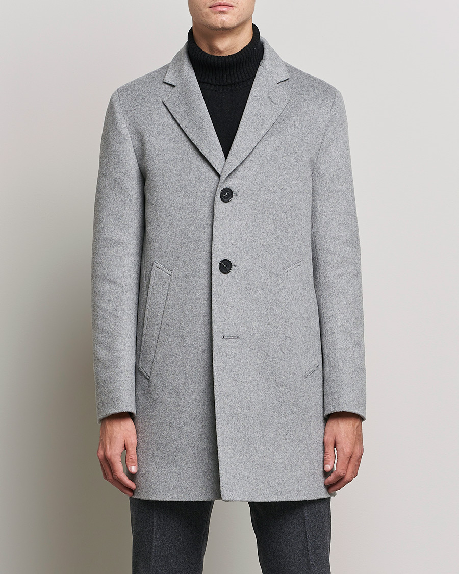 Heren | Jassen | Oscar Jacobson | Storvik Wool/Cashmere Coat Light Grey