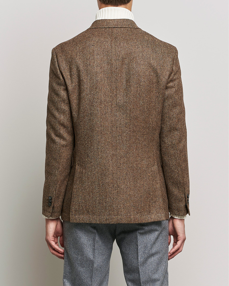 Heren | Blazers | Oscar Jacobson | Fares Moon Herringbone Tweed Blazer Brown
