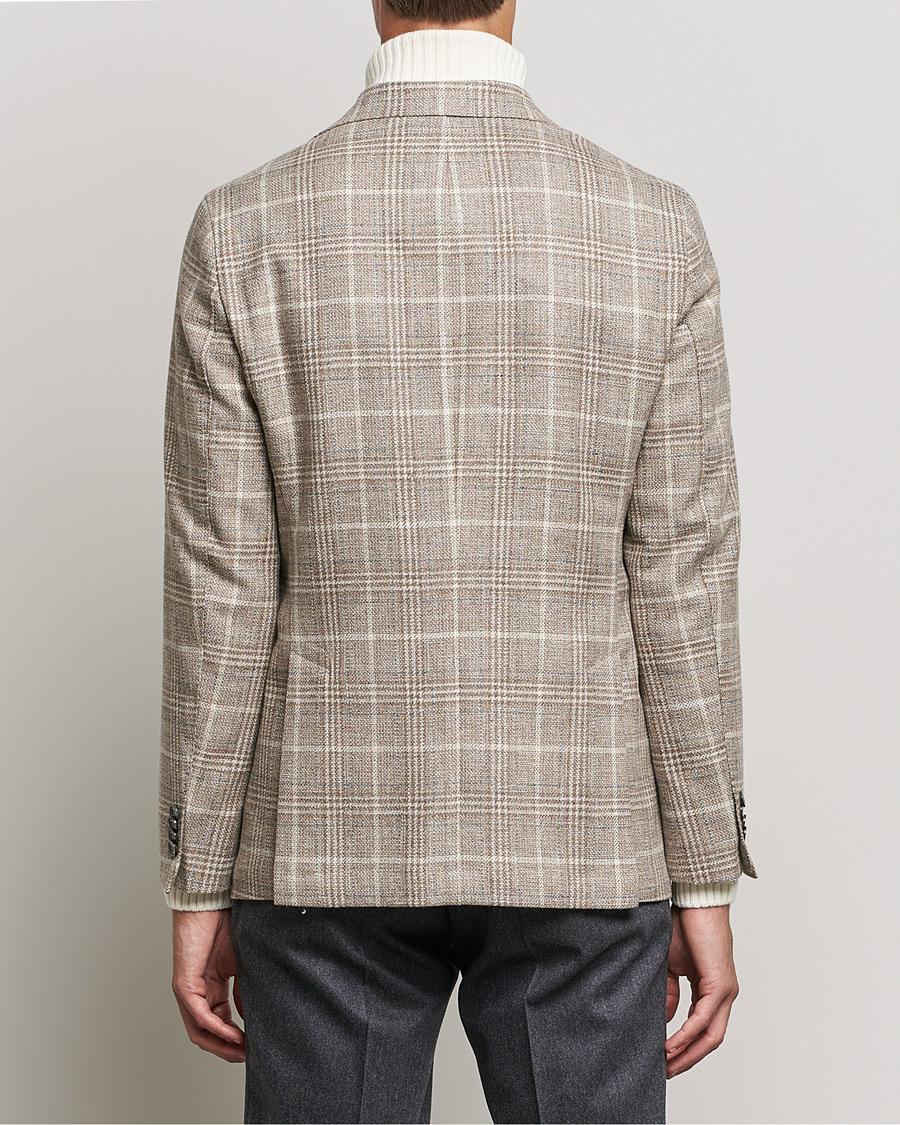 Homme | Blazers | Oscar Jacobson | Ferry Soft Checked Wool Blazer Beige