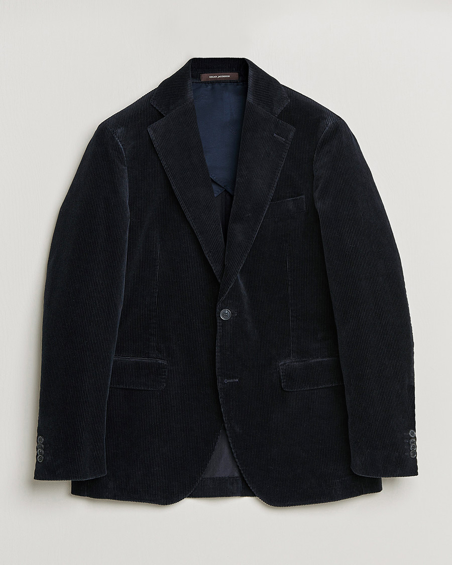 Heren | Blazers | Oscar Jacobson | Ferry Soft Cord Blazer Navy