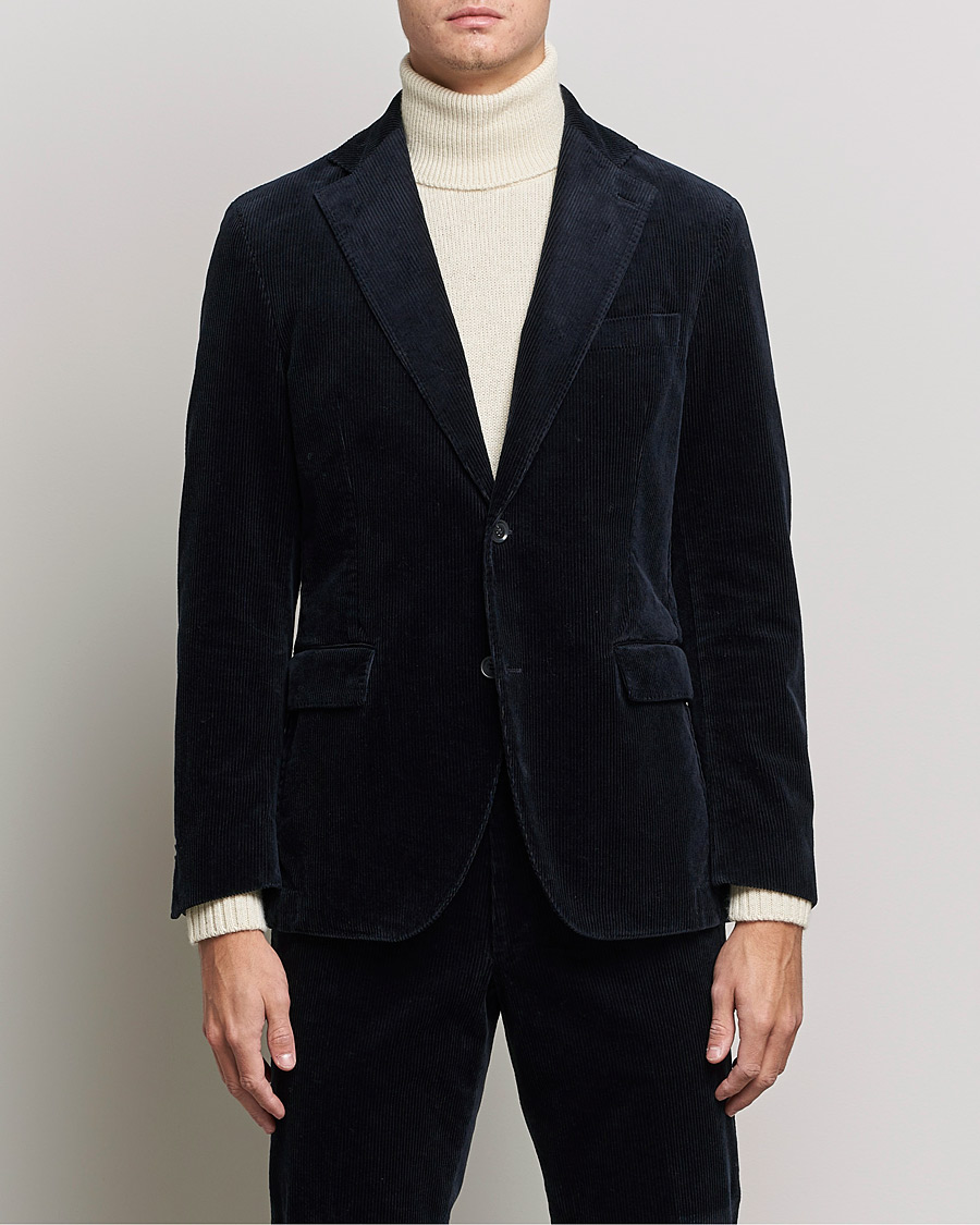 Heren | Blazers | Oscar Jacobson | Ferry Soft Cord Blazer Navy