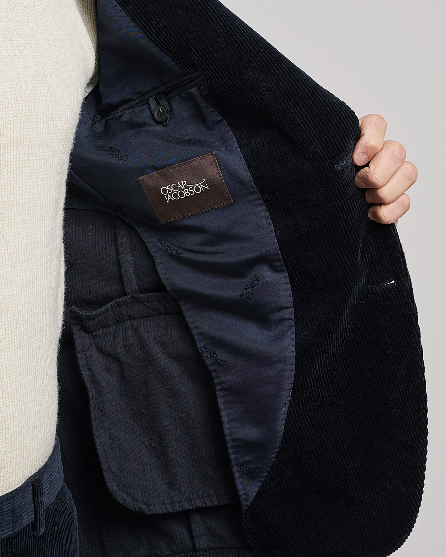 Heren | Blazers | Oscar Jacobson | Ferry Soft Cord Blazer Navy