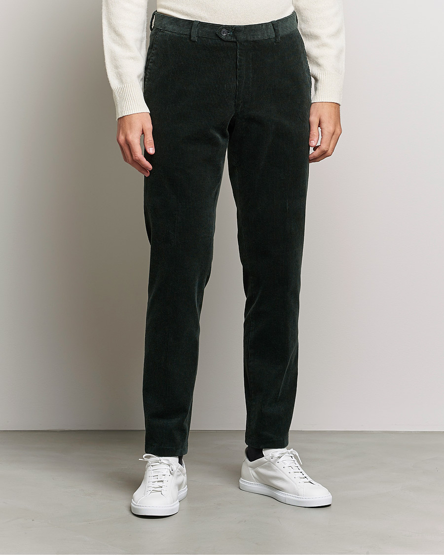 Homme | Pantalons | Oscar Jacobson | Denz Corduroy Trousers Bottle Green