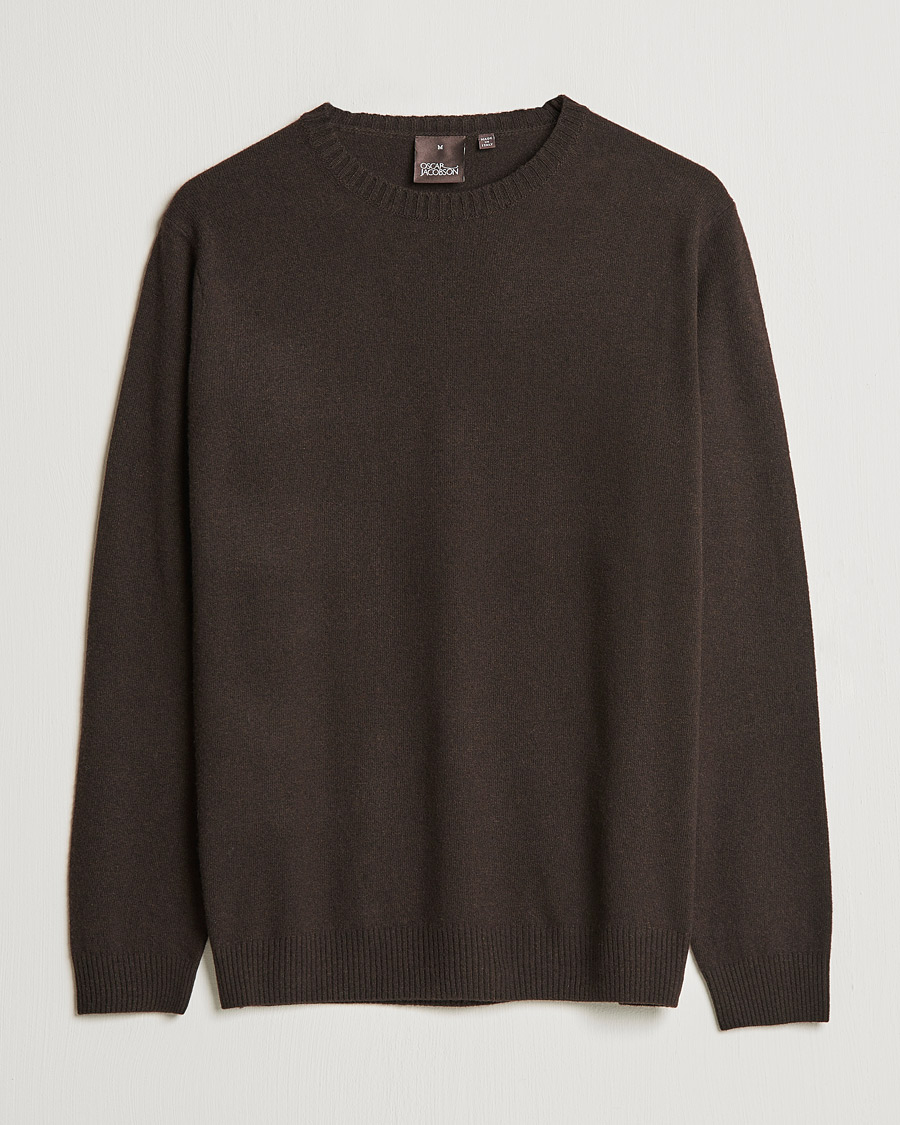 Homme | Pulls Et Tricots | Oscar Jacobson | Valter Wool/Cashmere Round Neck Brown