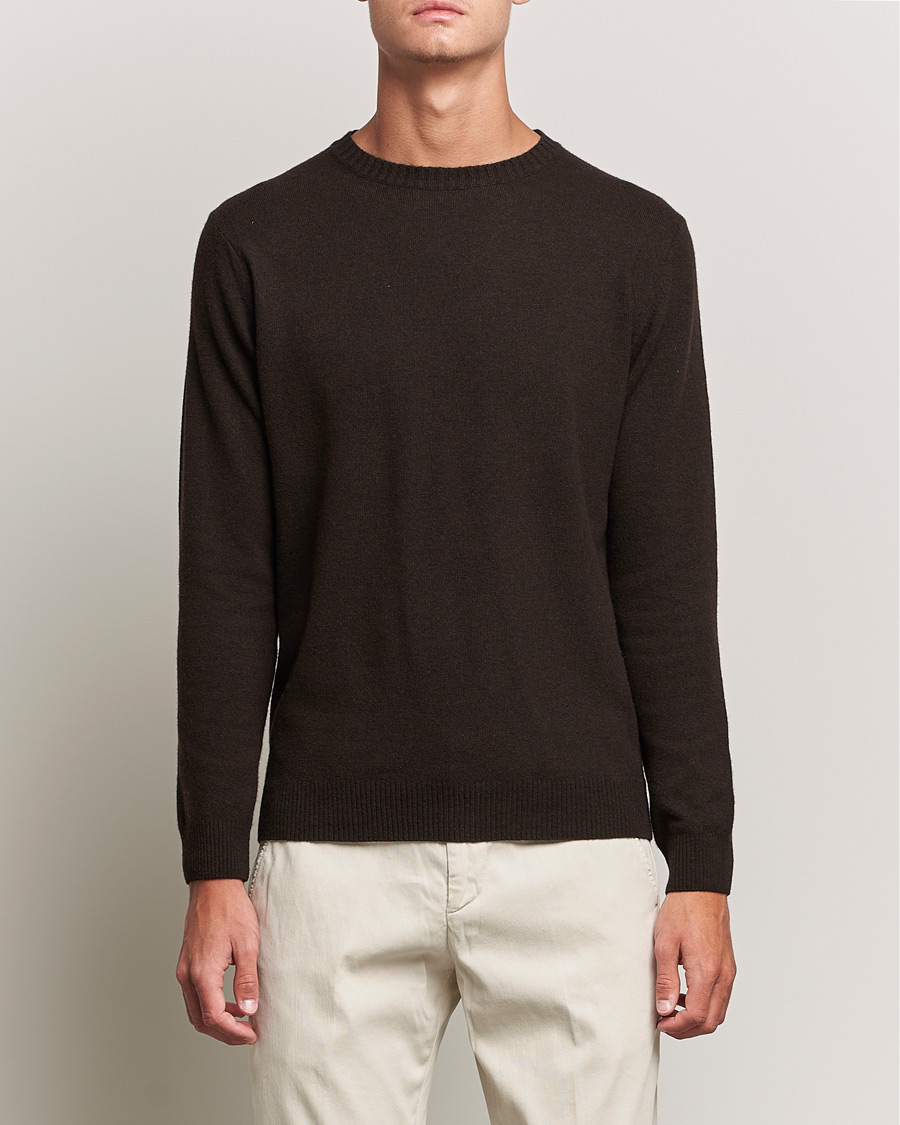 Homme | Pulls Et Tricots | Oscar Jacobson | Valter Wool/Cashmere Round Neck Brown