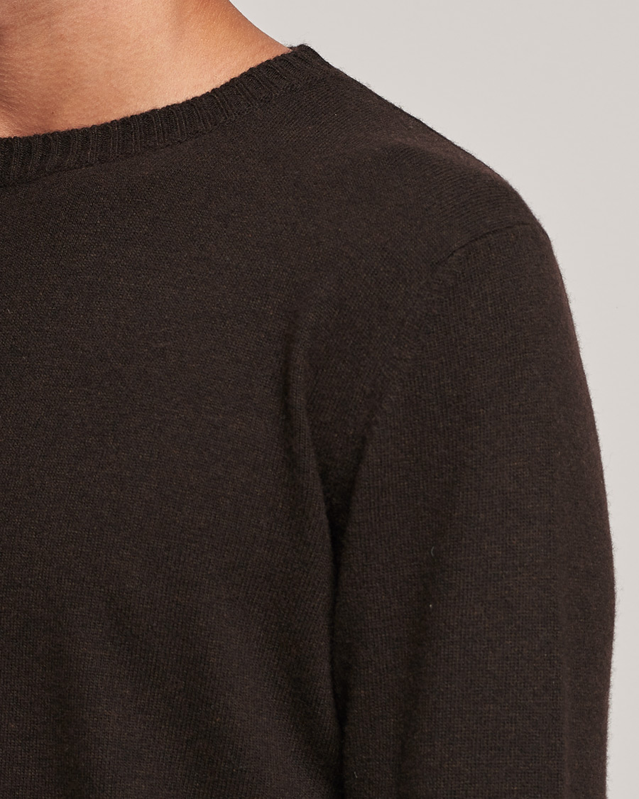 Homme | Pulls Et Tricots | Oscar Jacobson | Valter Wool/Cashmere Round Neck Brown