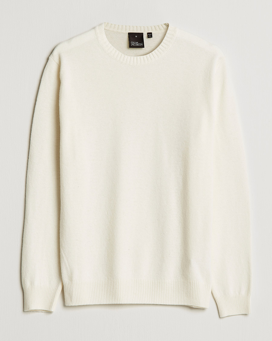 Heren | Truien | Oscar Jacobson | Valter Wool/Cashmere Round Neck Creme