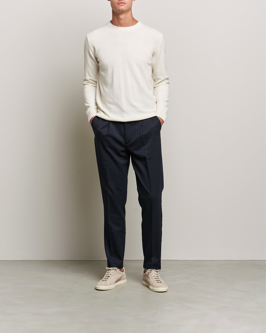 Heren | Truien | Oscar Jacobson | Valter Wool/Cashmere Round Neck Creme