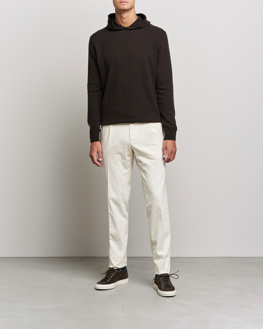 Homme | Pulls Et Tricots | Oscar Jacobson | Pascal Wool/Cashmere Hoodie Brown