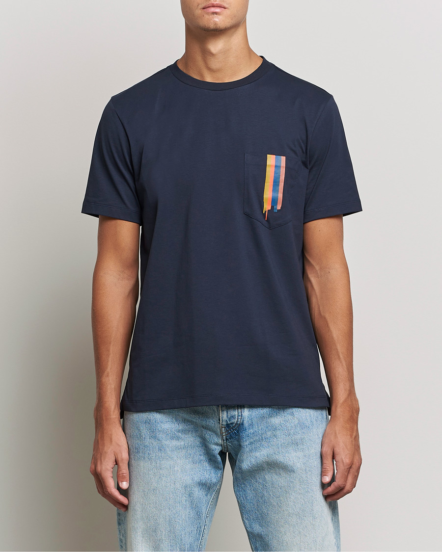 Heren | T-shirts | Paul Smith | Artist Stripe T-shirt Navy