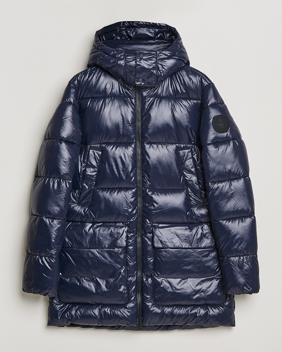 Heren | Jassen | Save The Duck | Christian Long Padded Puffer Jacket Blue Black