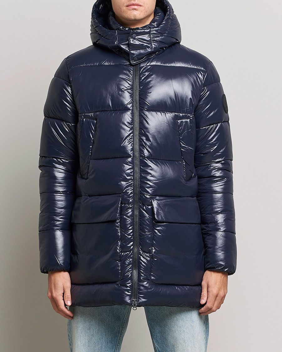 Heren | Jassen | Save The Duck | Christian Long Padded Puffer Jacket Blue Black