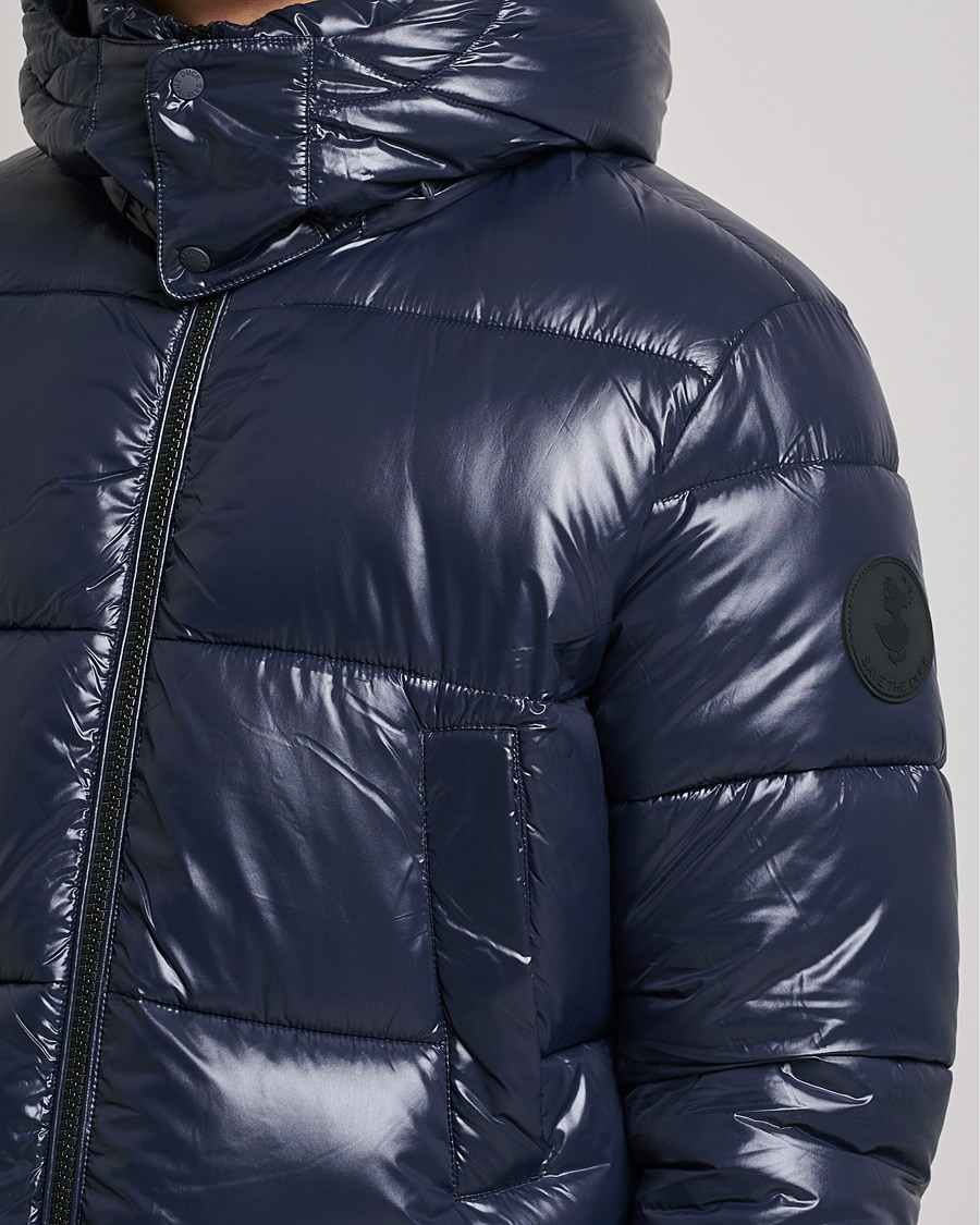 Heren | Jassen | Save The Duck | Christian Long Padded Puffer Jacket Blue Black