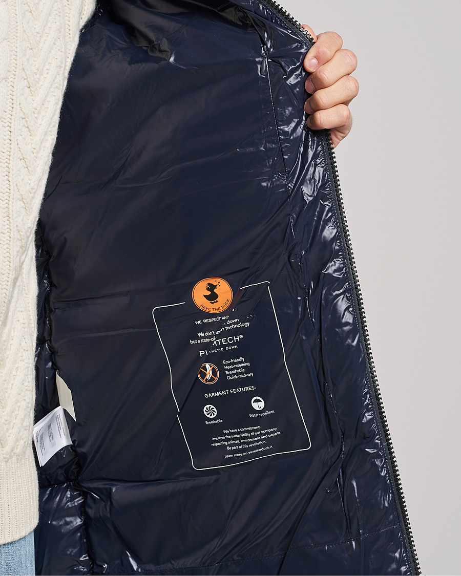 Heren | Jassen | Save The Duck | Christian Long Padded Puffer Jacket Blue Black