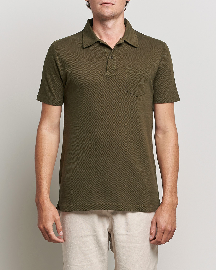 Homme | Polos | Sunspel | Riviera Polo Shirt Dark Moss