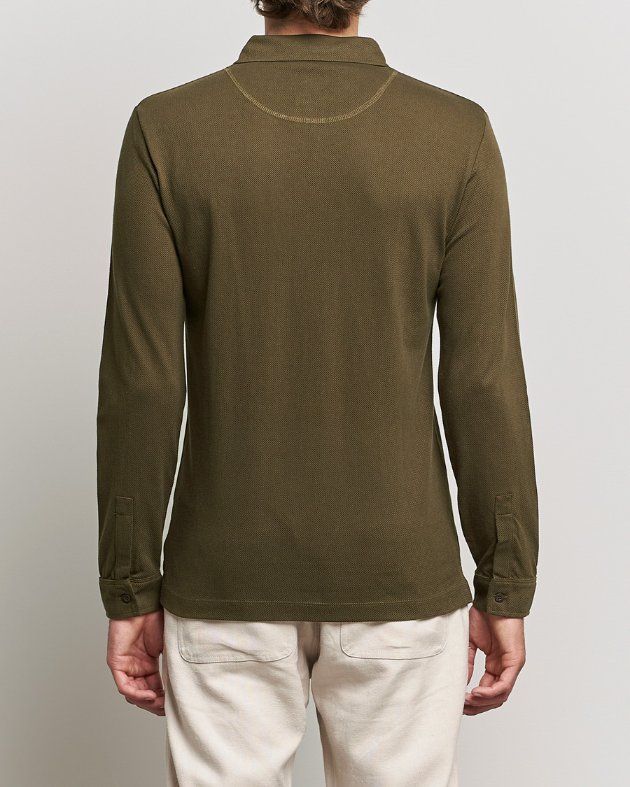 Homme | Pulls Et Tricots | Sunspel | Riviera Long Sleve Polo Dark Moss