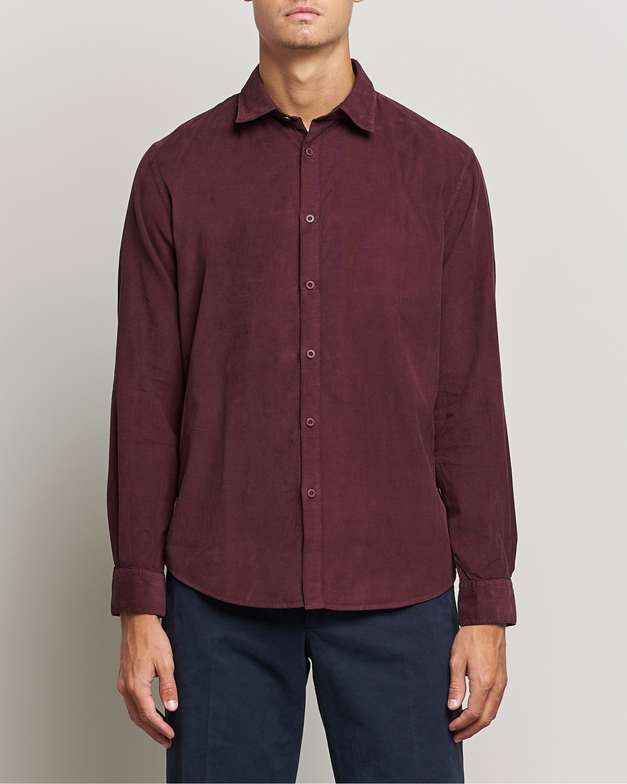 Heren | Overhemden | Sunspel | Cotton Baby Cord Shirt Port