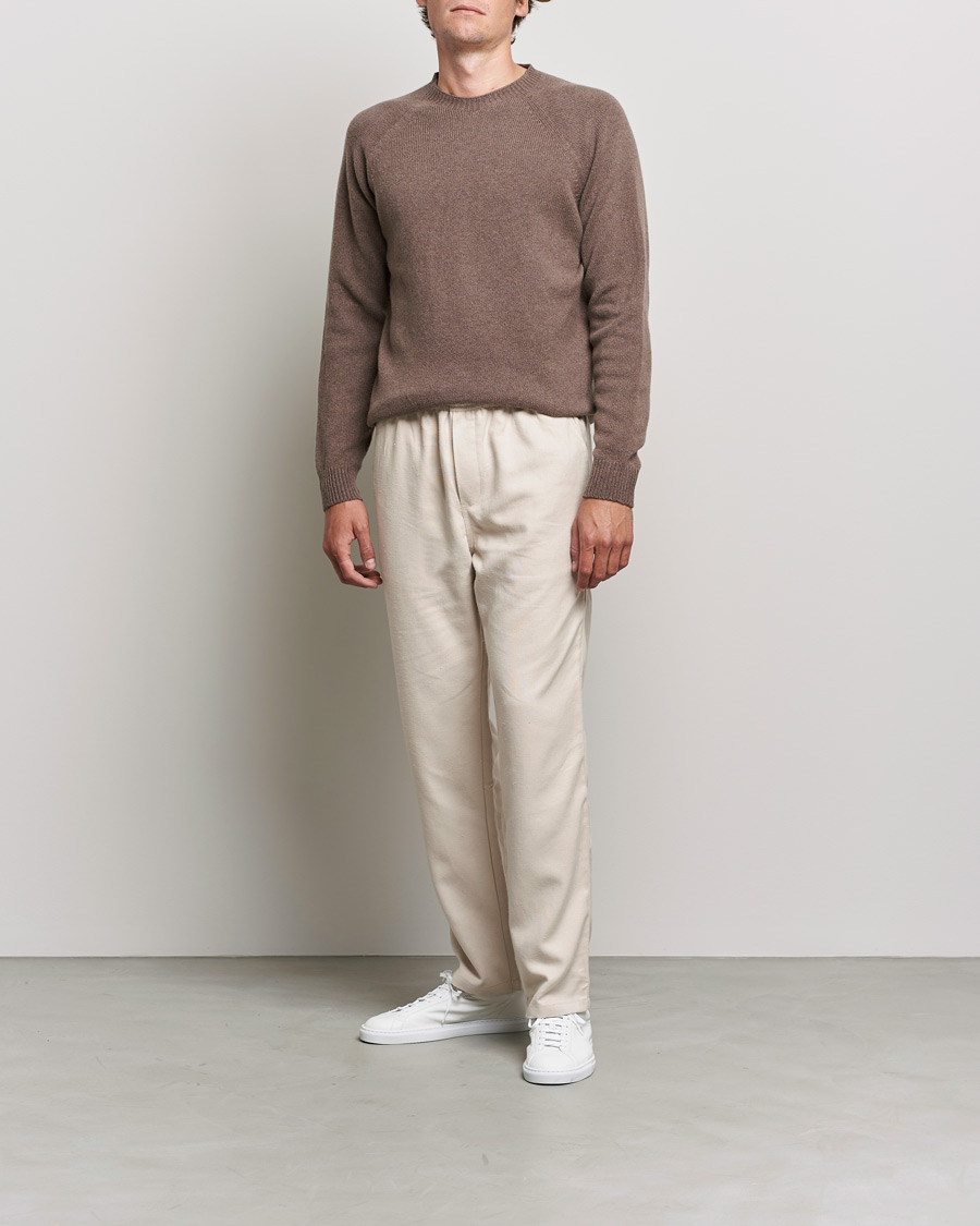 Homme | Pulls Et Tricots | Sunspel | Lambswool Crew Neck Sweater Umber Brown