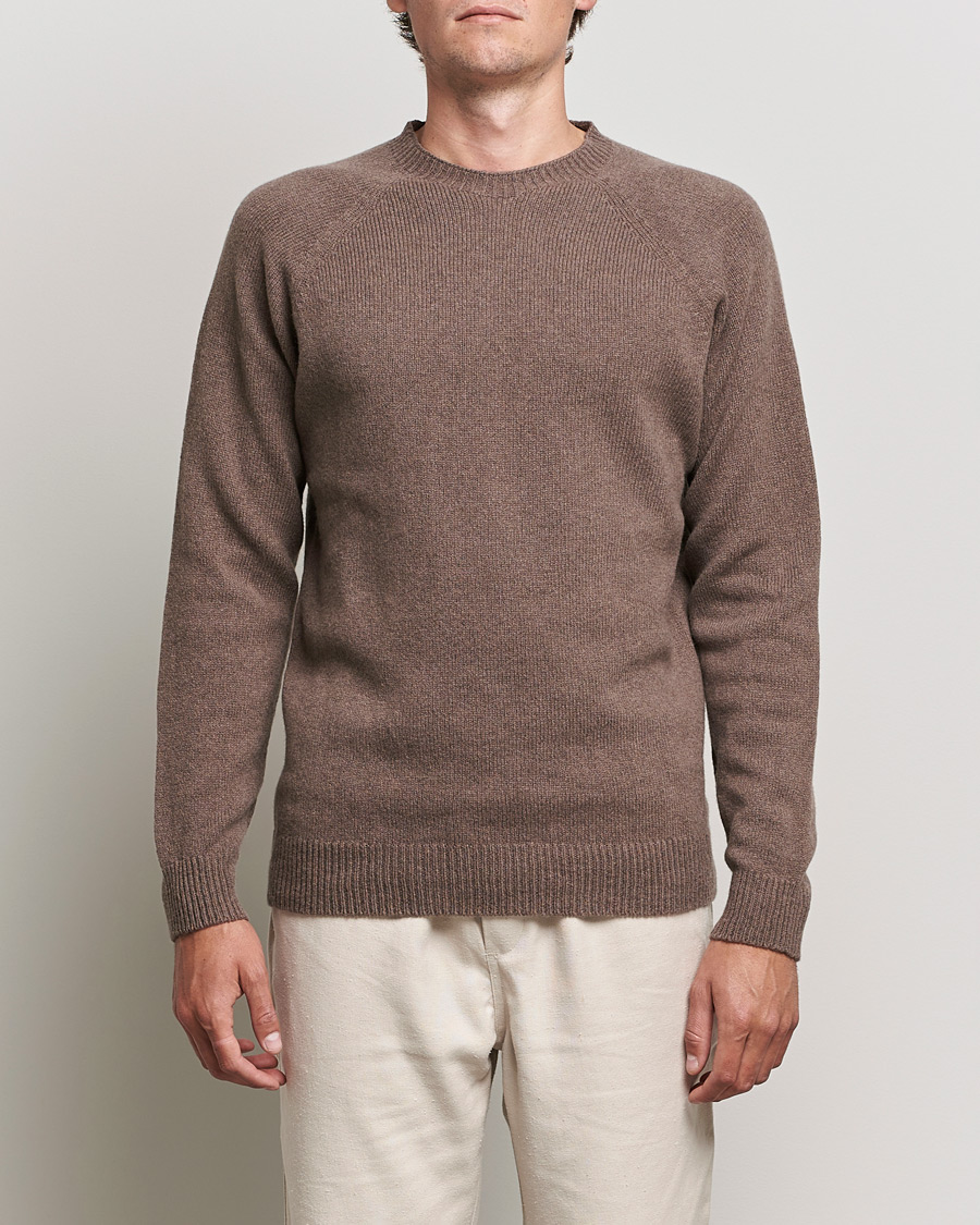 Homme | Pulls Et Tricots | Sunspel | Lambswool Crew Neck Sweater Umber Brown