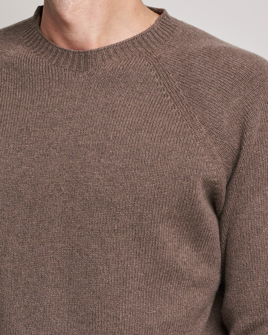Homme | Pulls Et Tricots | Sunspel | Lambswool Crew Neck Sweater Umber Brown