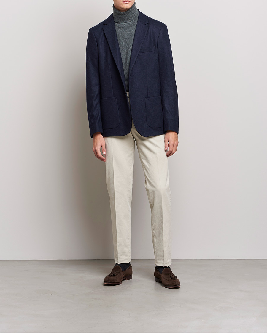 Heren | Blazers | Sunspel | Boiled Wool Jersey Blazer Navy