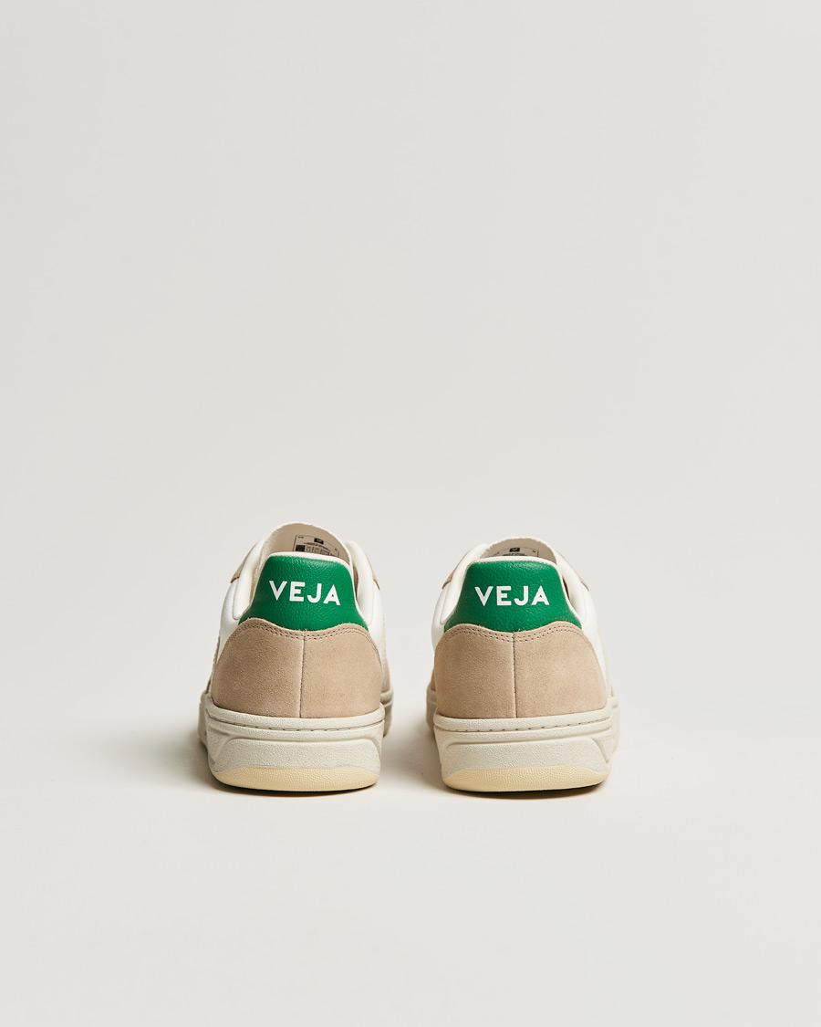 Heren | Veja V-10 Leather Sneaker Extra White Sahara Emeraude | Veja | V-10 Leather Sneaker Extra White Sahara Emeraude