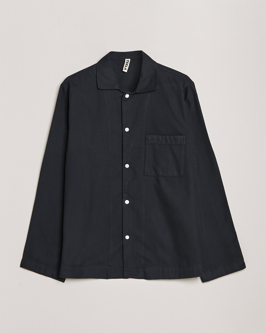 Homme | Peignoirs Et Pyjamas | Tekla | Flannel Pyjama Shirt Lucid Black