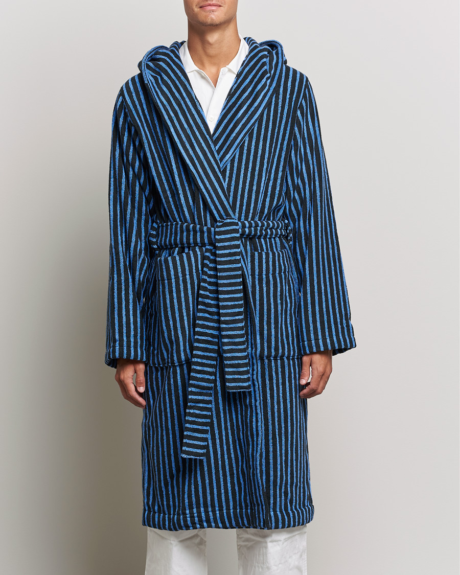 Homme | Peignoirs Et Pyjamas | Tekla | Organic Terry Hooded Bathrobe Black/Blue