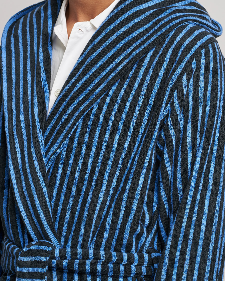 Homme | Peignoirs Et Pyjamas | Tekla | Organic Terry Hooded Bathrobe Black/Blue