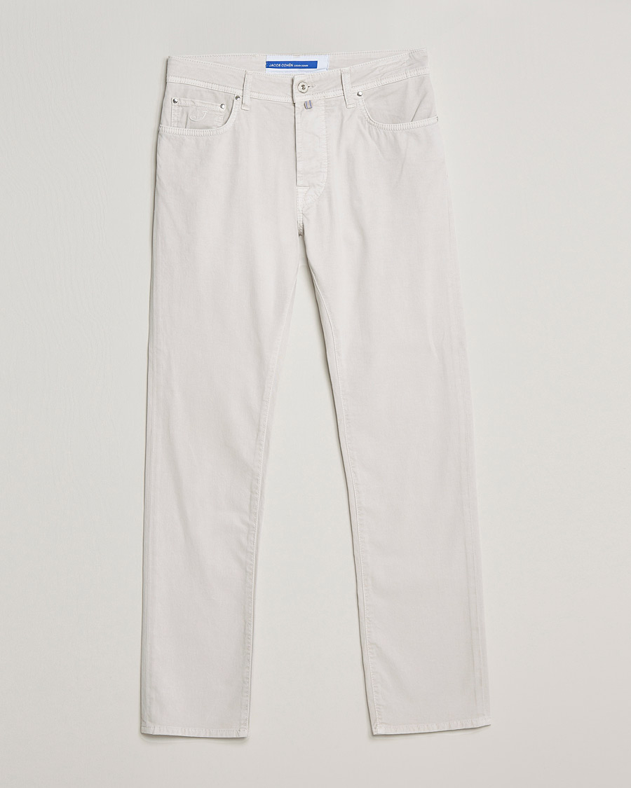 Homme | Pantalons | Jacob Cohën | Bard 5-Pocket Cotton Trousers Off White