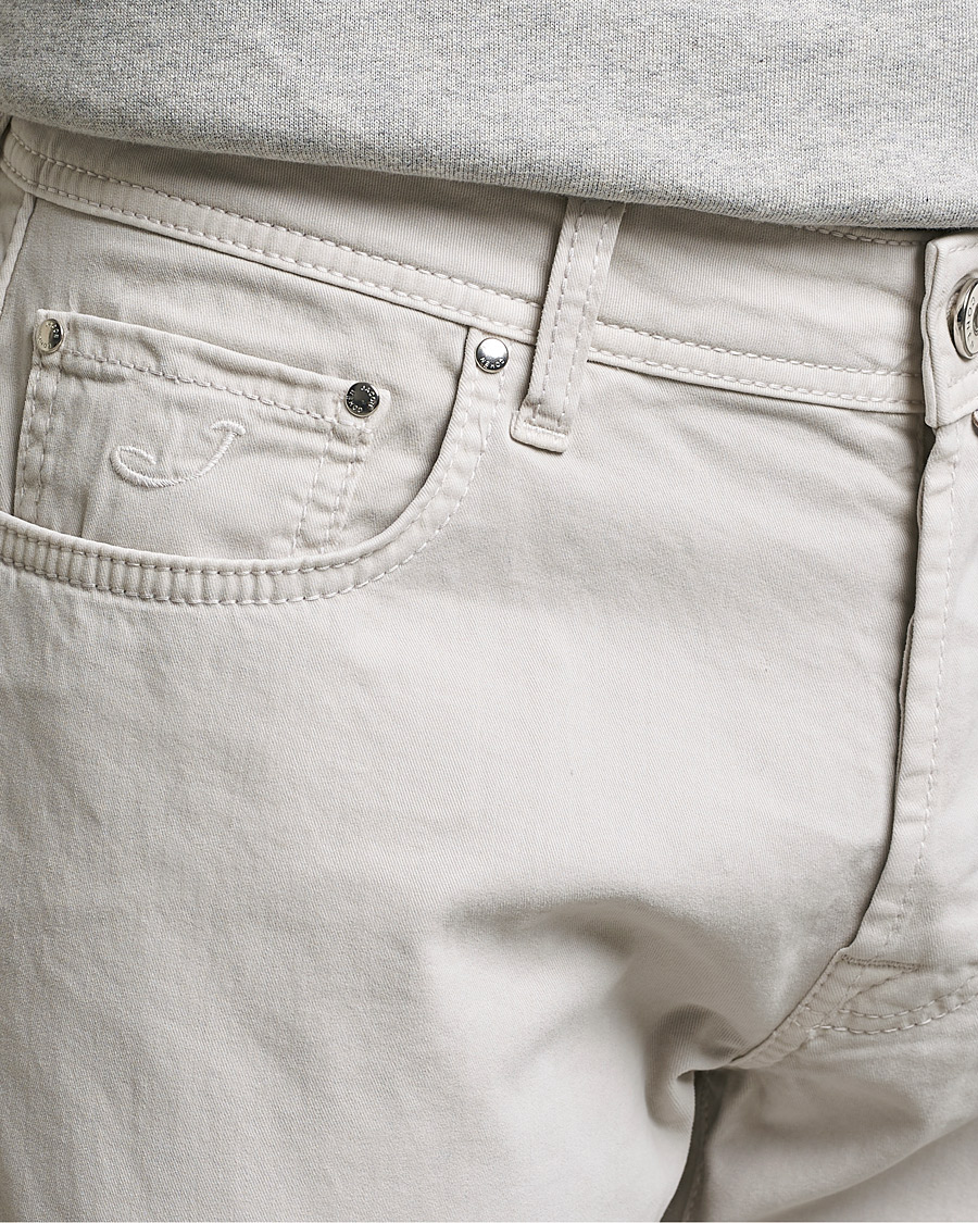 Homme | Pantalons | Jacob Cohën | Bard 5-Pocket Cotton Trousers Off White