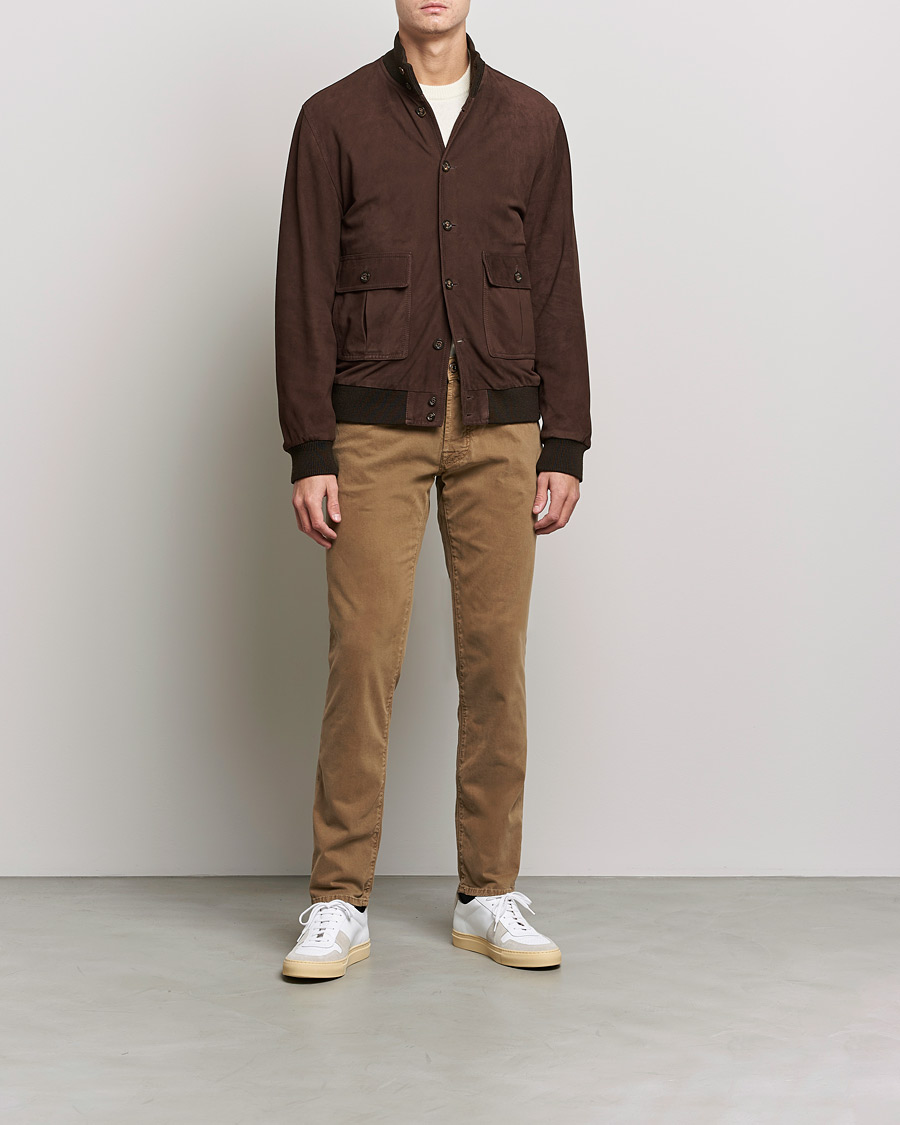 Homme | Pantalons | Jacob Cohën | Bard 5-Pocket Cotton Trousers Light Brown