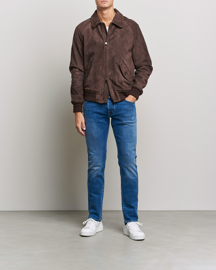 Homme | Jeans | Jacob Cohën | Nick Slim Fit Stretch Jeans Light Blue