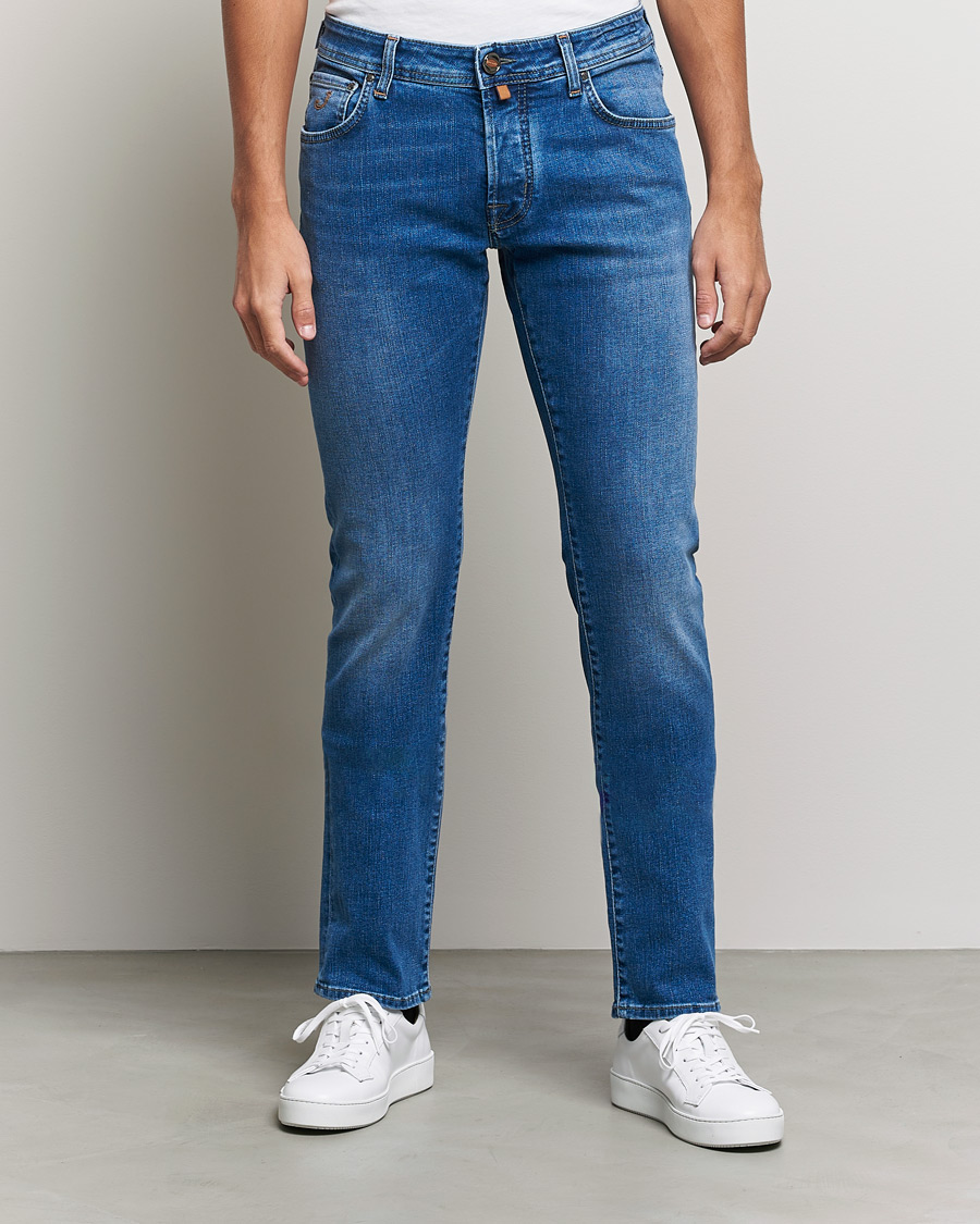 Homme | Jeans | Jacob Cohën | Nick Slim Fit Stretch Jeans Light Blue