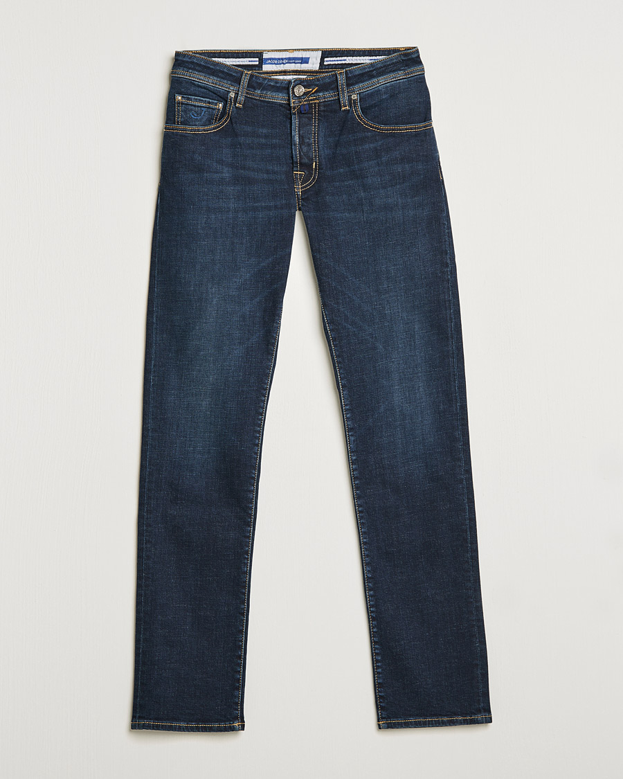 Heren | Jeans | Jacob Cohën | Nick Slim Fit Organic Cotton Jeans Mid Blue