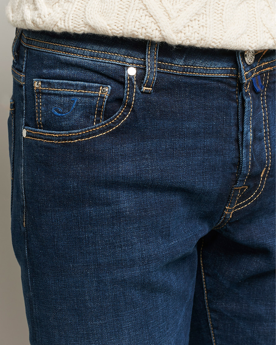 Heren | Jeans | Jacob Cohën | Nick Slim Fit Organic Cotton Jeans Mid Blue