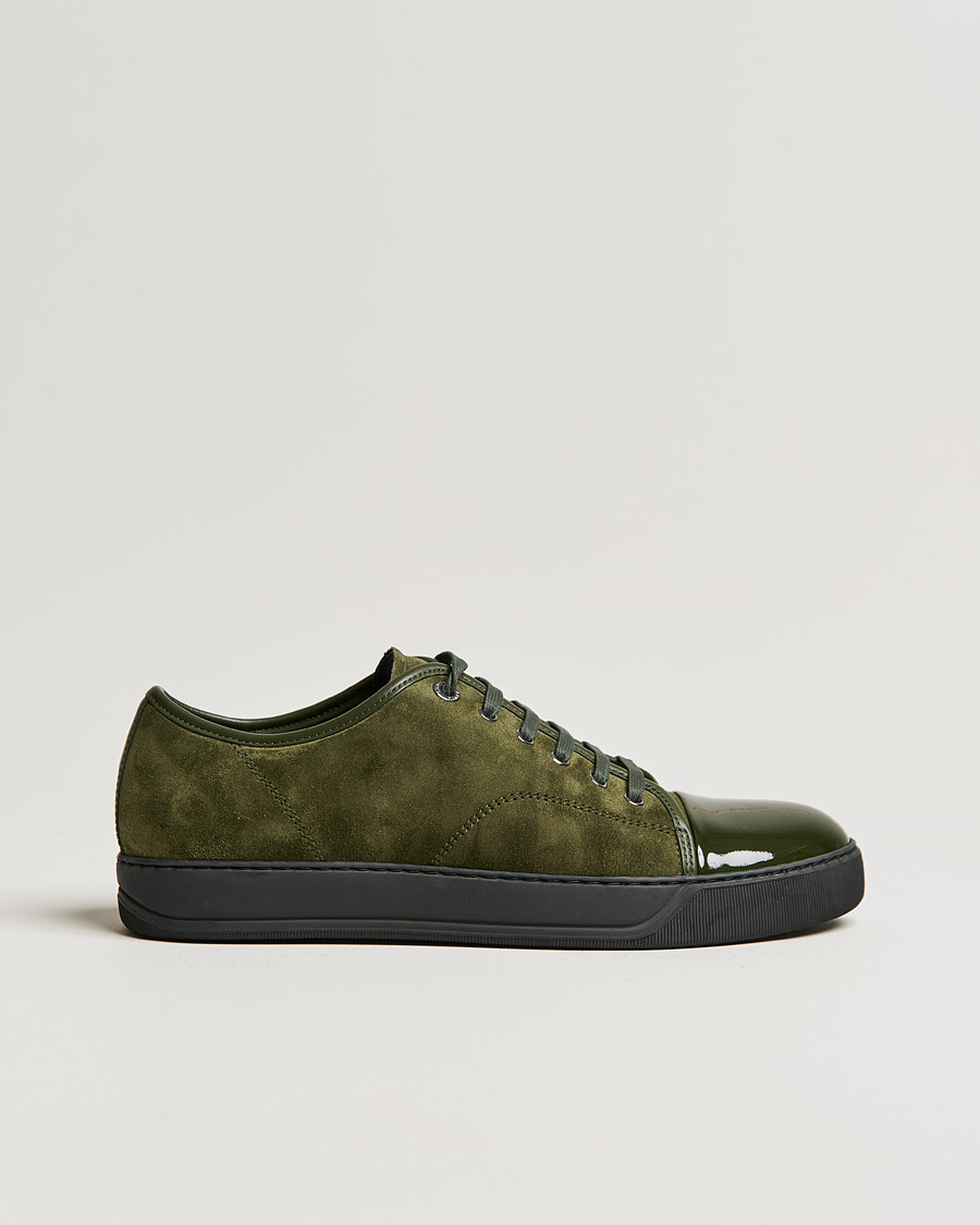 Homme | Lanvin Patent Cap Toe Sneaker Khaki | Lanvin | Patent Cap Toe Sneaker Khaki