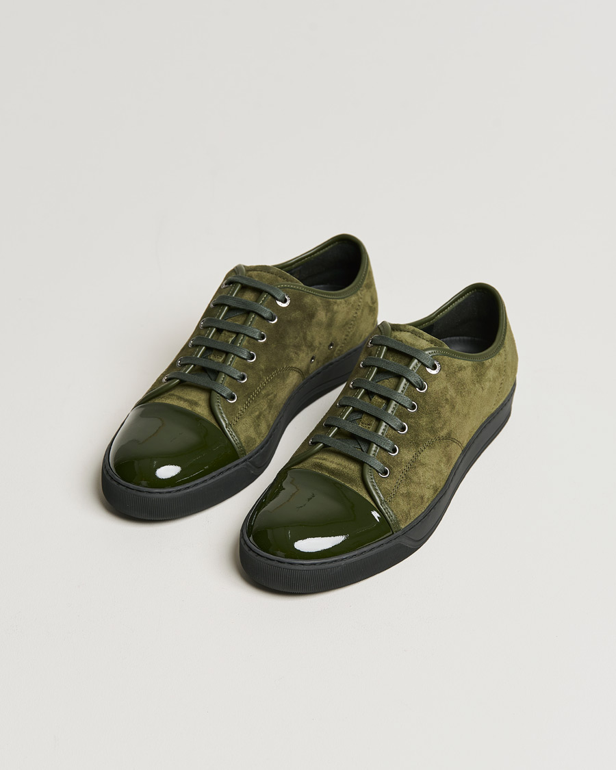 Homme | Lanvin Patent Cap Toe Sneaker Khaki | Lanvin | Patent Cap Toe Sneaker Khaki