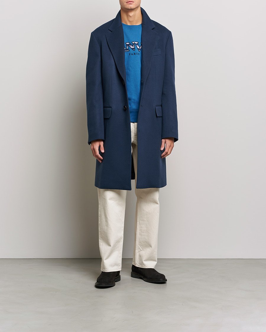 Homme | Manteaux Et Vestes | Lanvin | Classic Wool Coat Midnight Blue