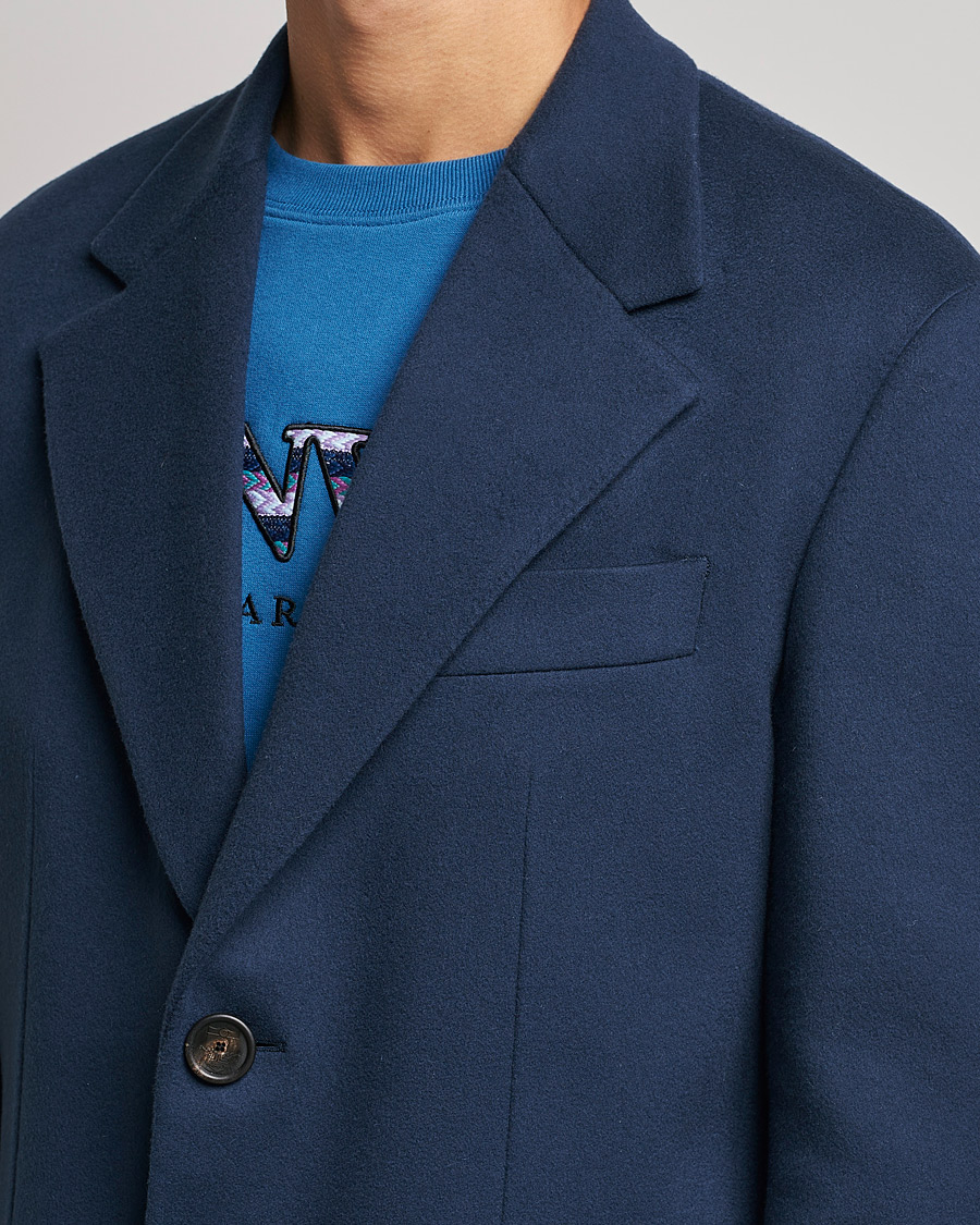 Homme | Manteaux Et Vestes | Lanvin | Classic Wool Coat Midnight Blue