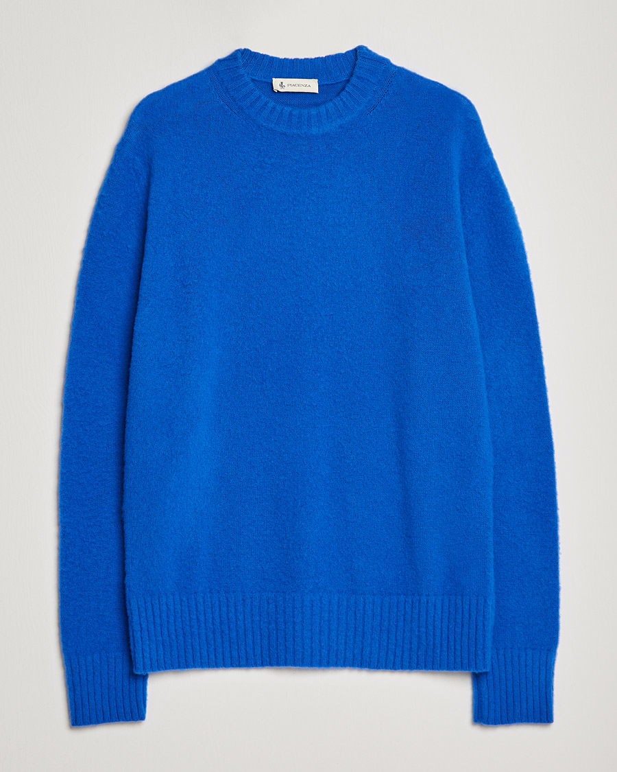 Homme | Pulls Et Tricots | Piacenza Cashmere | Brushed Wool Crew Neck Royal Blue