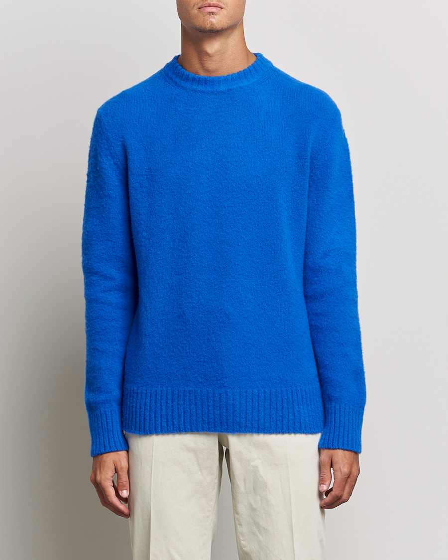 Homme | Pulls Et Tricots | Piacenza Cashmere | Brushed Wool Crew Neck Royal Blue