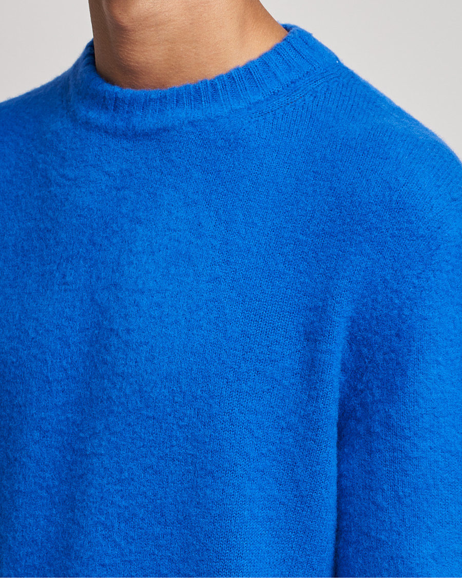 Homme | Pulls Et Tricots | Piacenza Cashmere | Brushed Wool Crew Neck Royal Blue